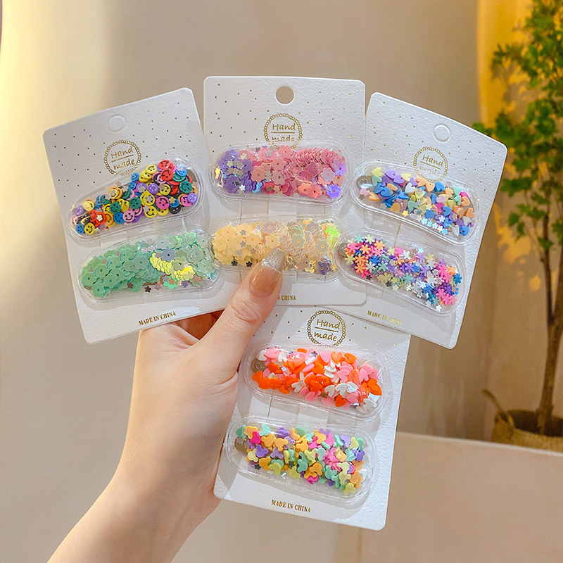 儿童流沙发夹bb夹可爱卡通头饰女童宝宝女孩碎发夹网红2021年新款