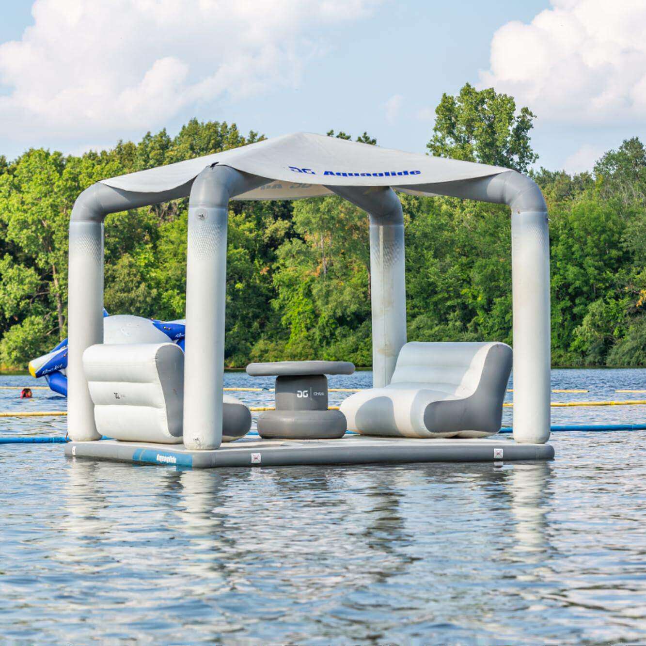 充气水上吧台海上浮排遮阳篷沙发