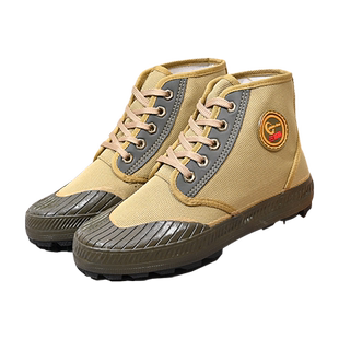 劳保鞋工地鞋子耐磨民工解放帆布防刺鞋防滑黑色鞋男款工作胶鞋女