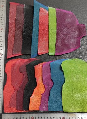 不磨面珍珠鱼皮料小颗粒手工DIY手机壳表带卡包刀鞘包打火机等