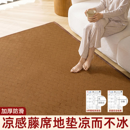 冰丝凉席地垫家用睡觉打地铺专用爬爬垫夏季午睡垫榻榻米床垫藤席