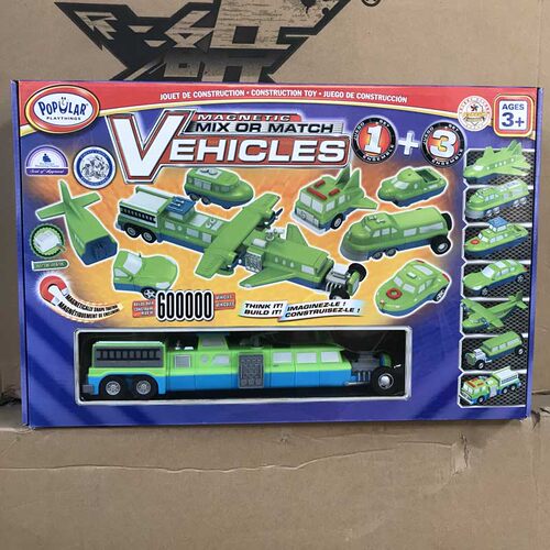 光华玩具百变海陆空Popular益智桌面游戏儿童磁力积木小汽车飞机