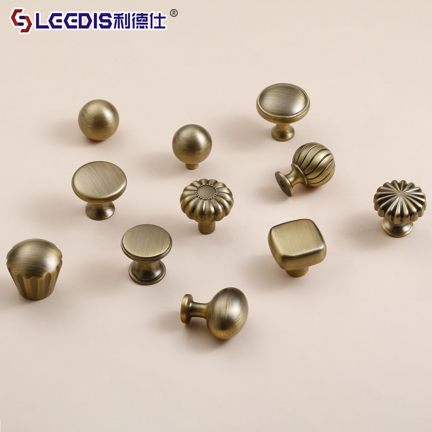 法式中古风复古黄铜拉手古铜色衣柜门抽屉柜子橱柜简约单孔小把手