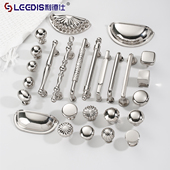 衣柜门法式 中古风柜门拉手现代简约钛银色单孔橱柜抽屉柜子门把手