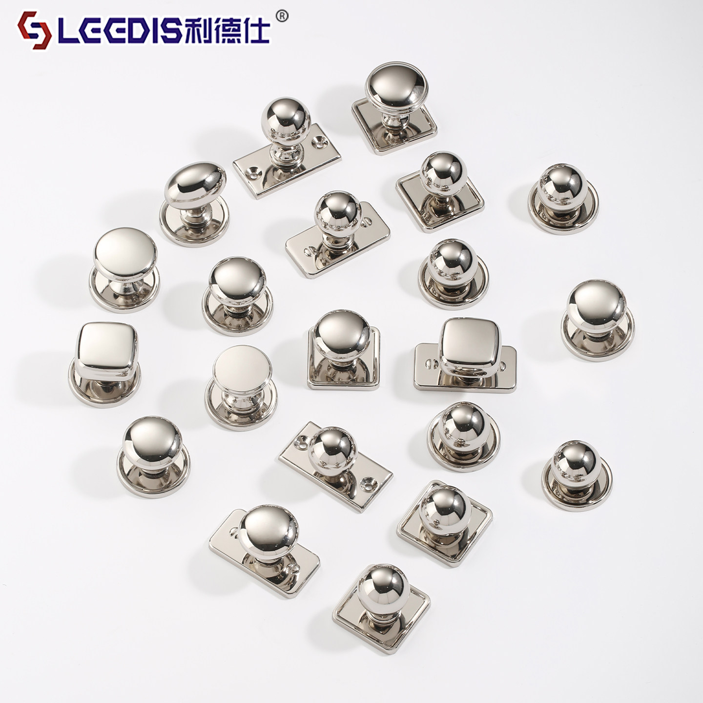 奶油风法式柜门拉手简约镀铬亮银色衣柜抽屉实心单孔橱柜抽屉把手