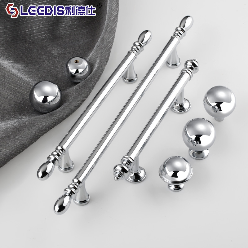 法式亮光银色黄铜柜门抽屉把