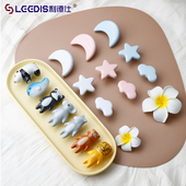 创意可爱动物彩色陶瓷柜门衣柜拉手现代简约儿童房橱柜抽屉门把手