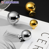 法式 高端圆球单孔黄铜柜门拉手高档轻奢金色银色橱柜衣柜抽屉把手
