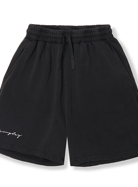 ＜XMXX＞fairplay 草写logo刺绣洗水做旧宽松休闲卫裤棉短裤