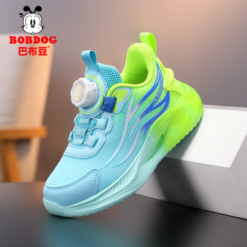 巴布豆2026春季新款男童运动鞋网面透气软底防滑儿童中大童跑步鞋