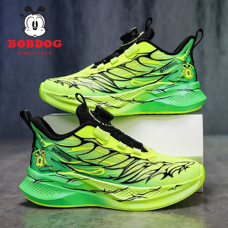 巴布豆春季新款男童运动鞋网面透气软底防滑儿童学生中大童跑步鞋