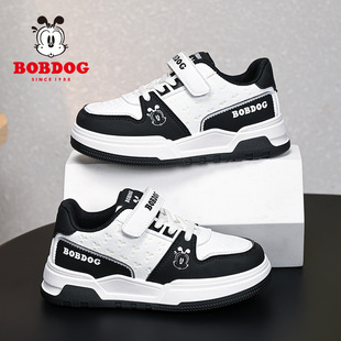 软底防滑皮面防水小男孩学生发光休闲鞋 男童板鞋 新款 巴布豆秋冬季