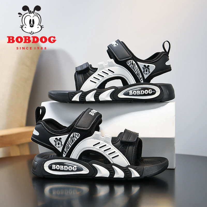 巴布豆夏季男童凉鞋透气软底防滑儿童男孩中大童休闲防臭沙滩鞋子