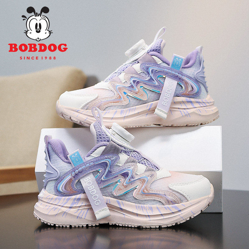 巴布豆春季新款女童运动鞋网面透气软底防滑儿童小女孩学生鞋百搭