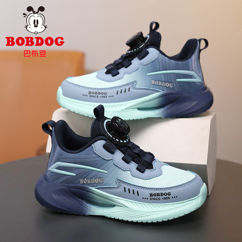 巴布豆2025秋冬季新款男童运动鞋儿童中大童皮面防水中大童跑步鞋