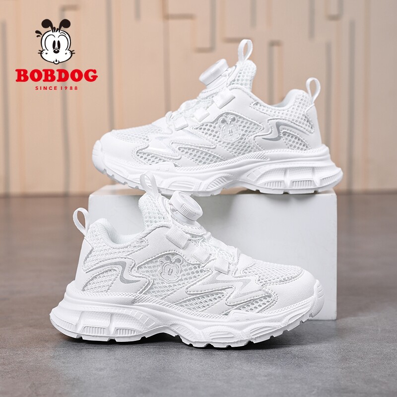 巴布豆2026夏季男童小白鞋儿童运动鞋单网镂空透气女孩表演舞蹈鞋