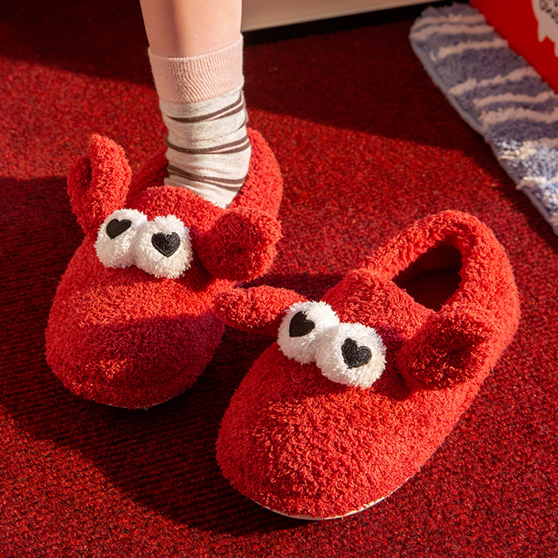 ins毛绒冬季居家用可爱保暖包跟