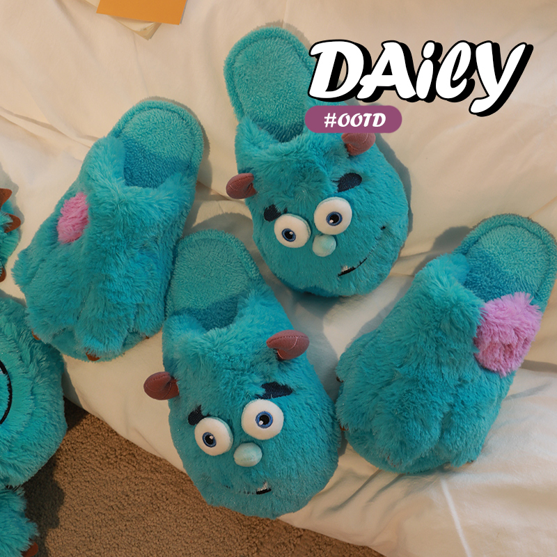 可爱拖鞋冬季女室内居家用保暖毛毛绒可爱卡通ins风情侣棉拖鞋男