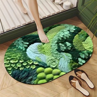 硅藻泥地垫3D立体视觉家用吸水防滑浴室地垫卫生间易打理脚垫