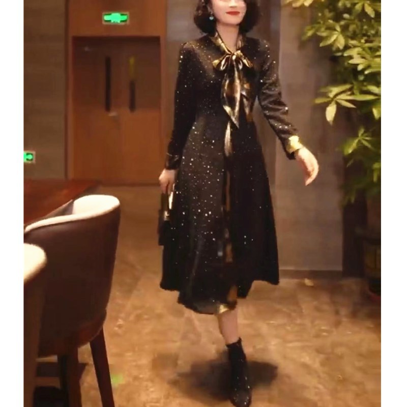 日系coopkoop新款赫本风法式时尚连衣裙中长款假两件女裙