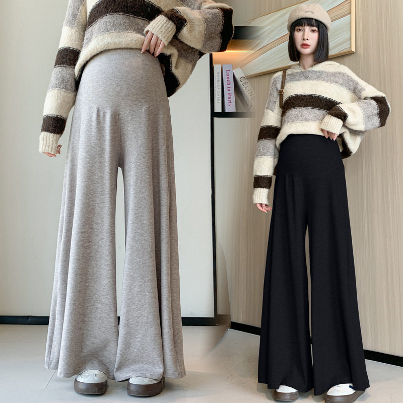 日本CherryKoko秋装新款孕妇休闲阔腿裤大码显瘦软糯高腰托腹