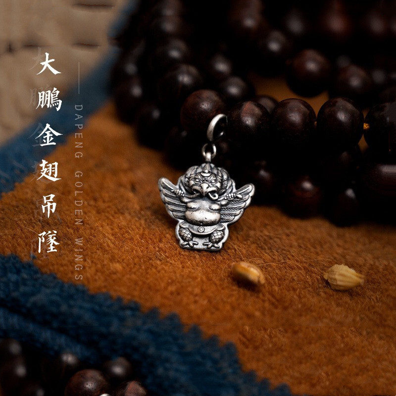 日系coopkoops925银大鹏金翅鸟吊坠藏式民族风随身情侣项链星月