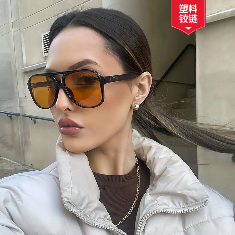 日系CoopKoop塑料铰链时尚双梁飞行员驾驶太阳镜开机欧美潮流