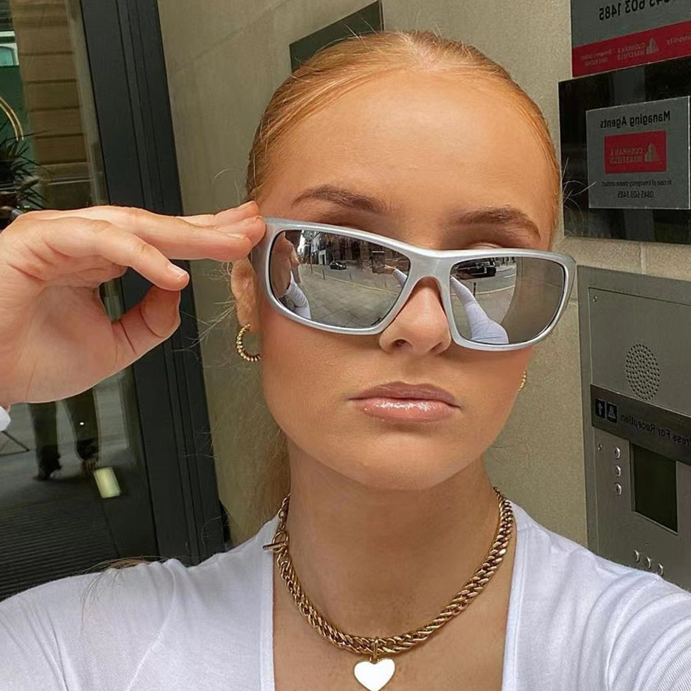 日系coopkoop欧美新款yk辣妹太阳镜 未来感千禧年凹凸街拍墨镜女
