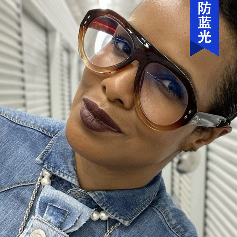 日系coopkoop米钉蛤蟆形平光镜新款防蓝光个性眼镜框ins高级感