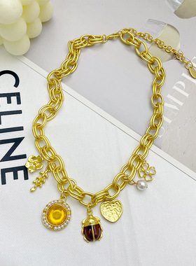 日系CoopKoop欧美宫廷风vintage复古气质哑光金属海螺海星