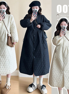 日本cherrykoko孕妇装秋冬装新款棉服外套秋冬季连衣裙高级