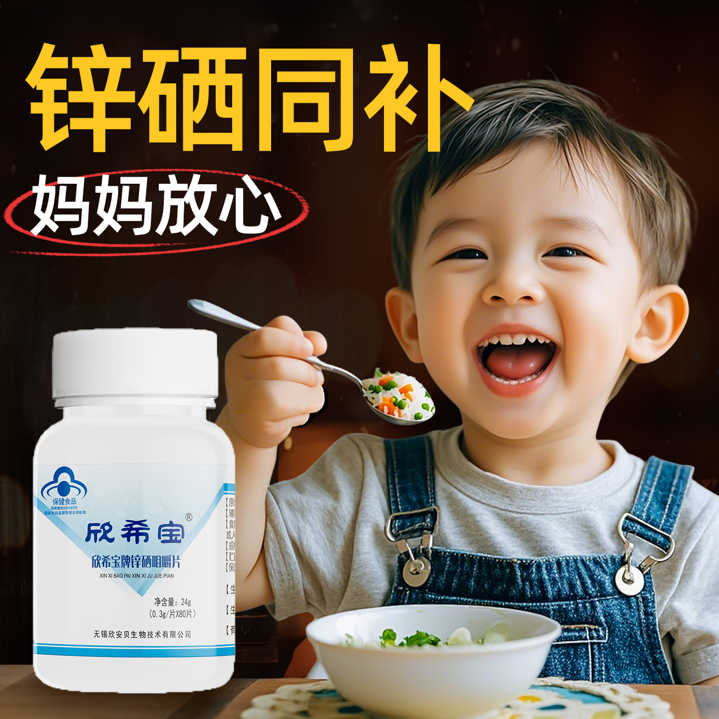 锌硒儿童欣希宝咀嚼片不含激素