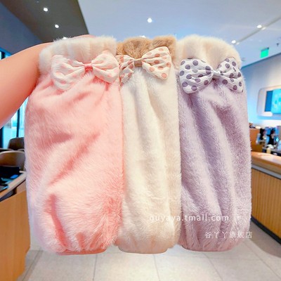 儿童加长加厚毛绒保暖袖套