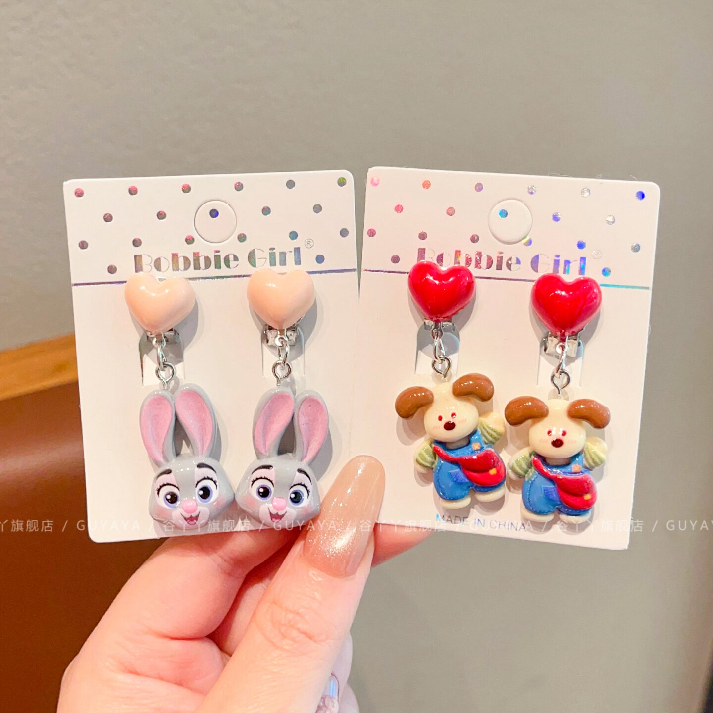 女童宝宝卡通可爱兔子耳夹儿童2026新款甜美无耳洞饰品小女孩耳坠