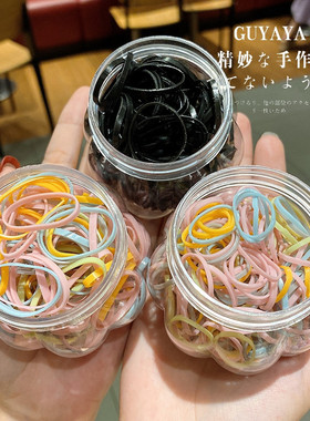 300根儿童一次性不伤发小皮筋黑色加厚高弹力简约扎头发ins发圈