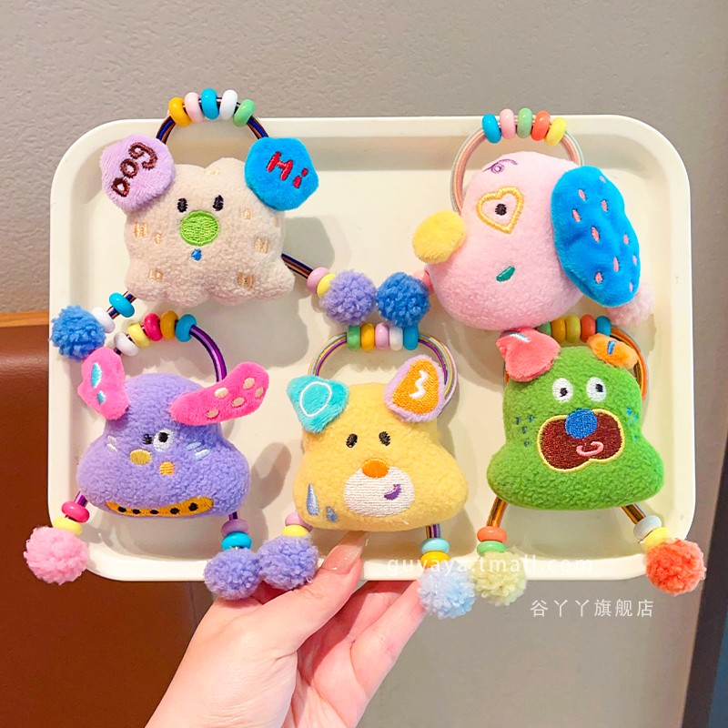 女童宝宝搞怪毛绒玩偶头绳