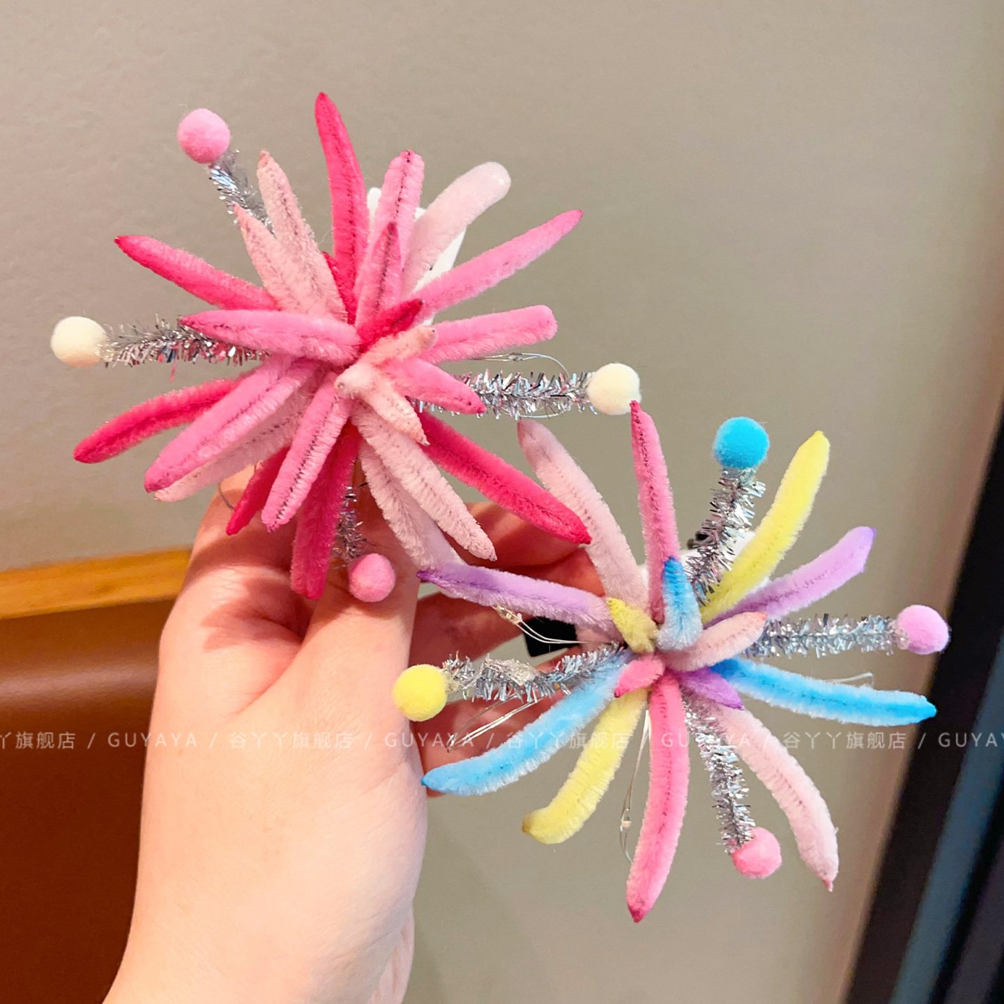 女童可爱扭扭棒烟花发夹儿童新年发饰刘海侧边夹小女孩拍照不伤发,童装/婴儿装/亲子装,发饰,淘宝优惠券,粉丝福利购,淘宝优惠卷