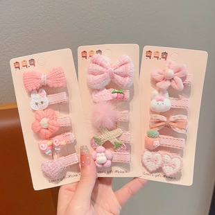 女孩全包布不伤发刘海碎发夹2025新款女童侧边鸭嘴夹可爱宝宝发夹