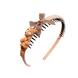 儿童咖色系发箍带齿防滑不伤发小女孩卡通头饰女童碎发整理神器