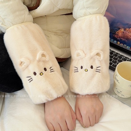 小学生可爱猫咪袖套儿童秋冬新款