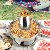 野炊火锅围炉 加厚材质 老北京火锅 古典火锅 三洽不锈钢木炭火锅