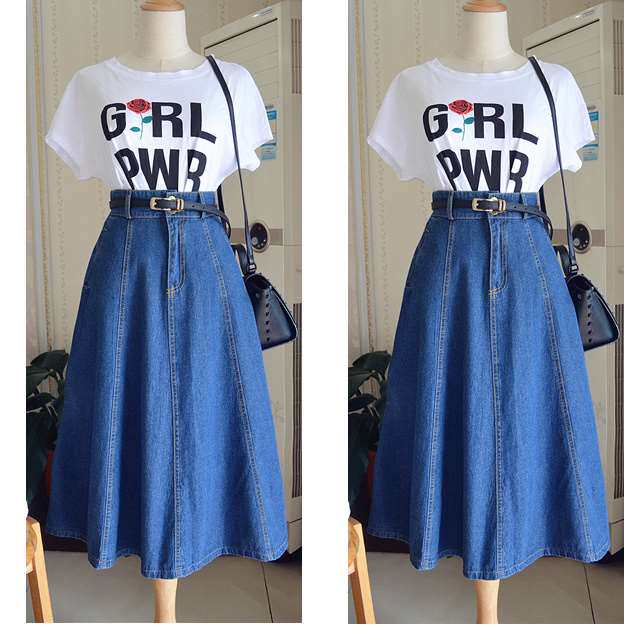 2018 new pattern Paige skirt longuette Korean Edition Pendulum Self cultivation A word skirt The dress Denim skirtin the Women's clothing/Boutique , Skirts  category - from Buy2taobao.com to provide professional Taobao agent buy service