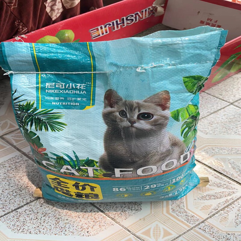 尼可小花猫粮增肥发腮通用型5斤幼猫成猫粮食低油低盐流浪猫美英