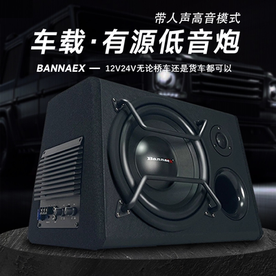 汽车音响车载货车12V24V10寸高音超重低音炮大功率双喇叭有源改装