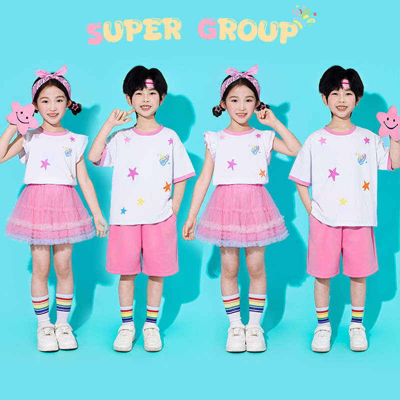 儿童六一演出服小学生运动会舞蹈啦啦队班服幼儿园团体大合唱服装