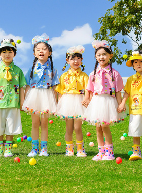 六一儿 童啦啦队舞蹈演出服幼儿园园服夏小学生运动会大班毕业服