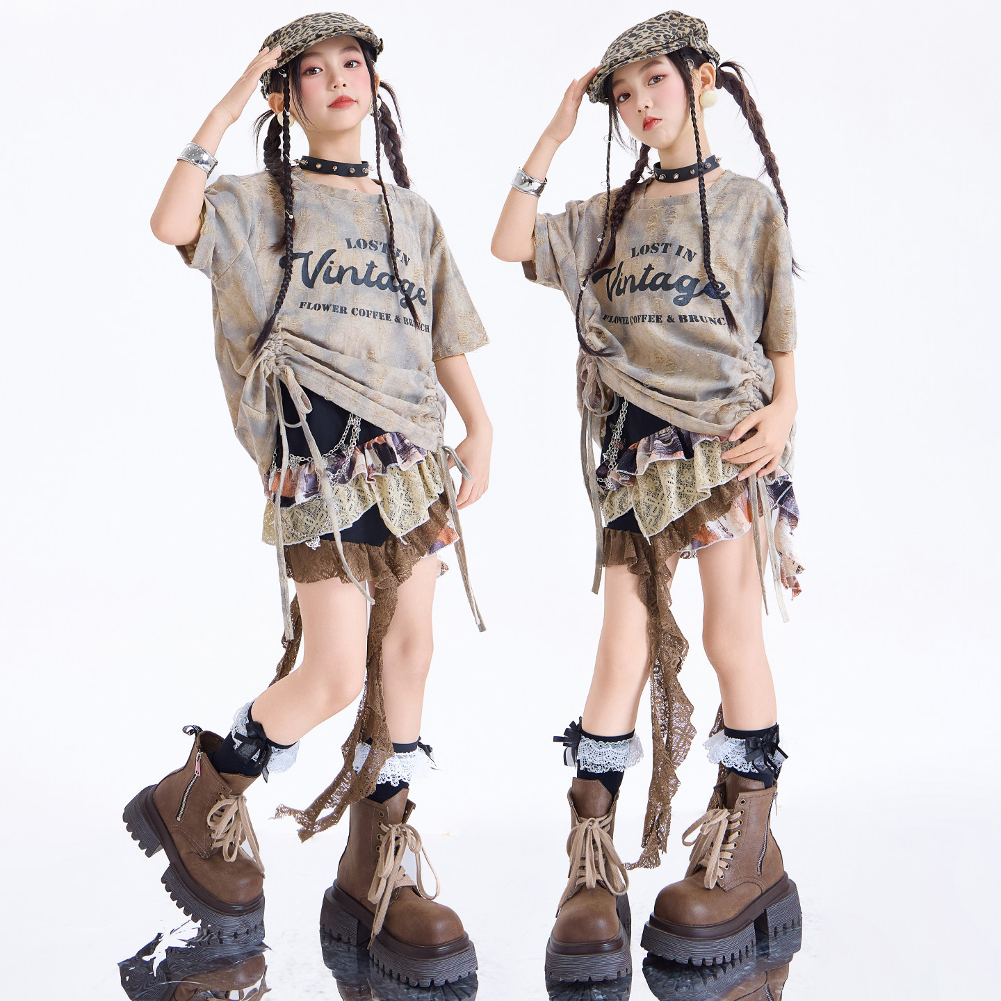 少儿爵士舞服装女童女团废土风