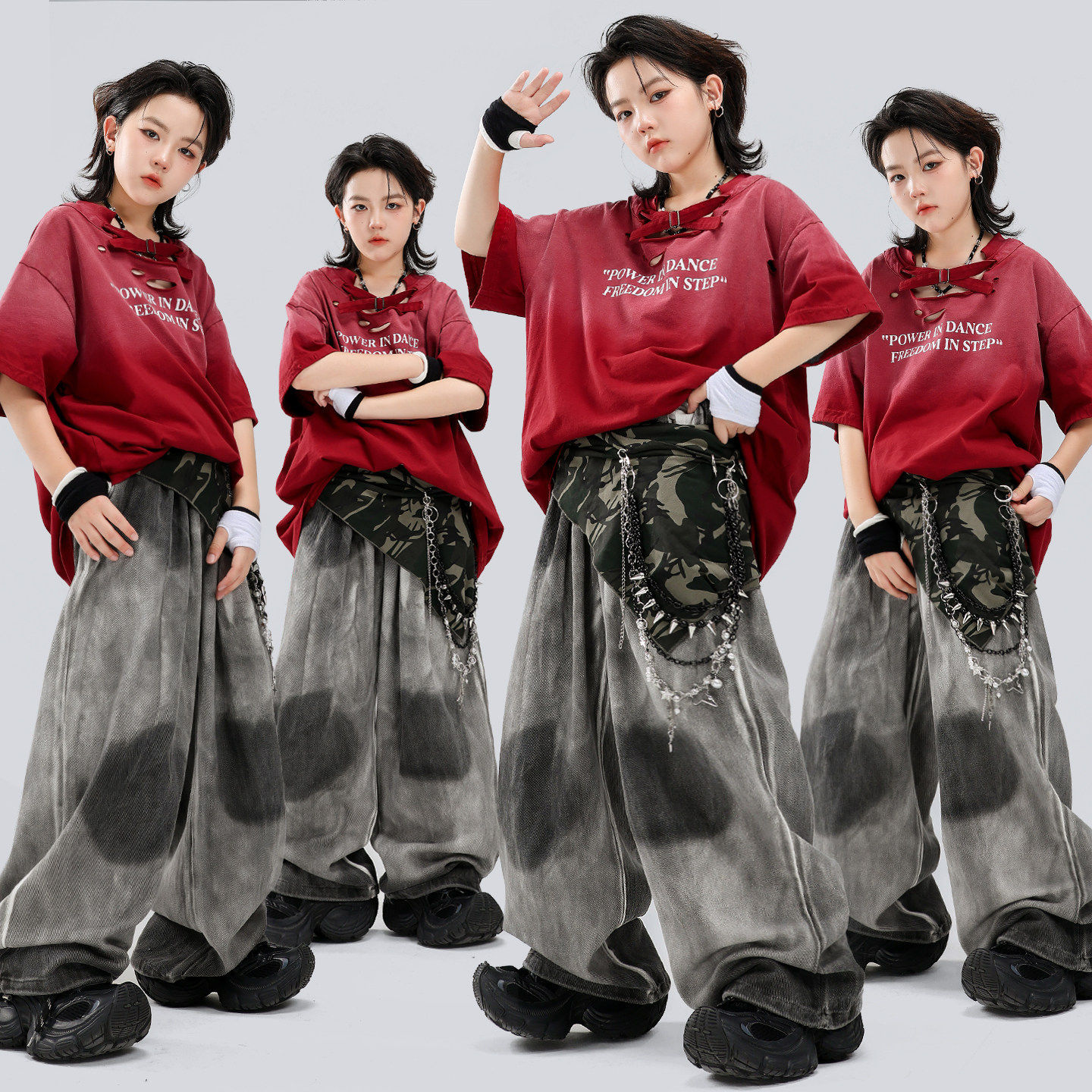儿童街舞潮服嘻哈男女童炸街