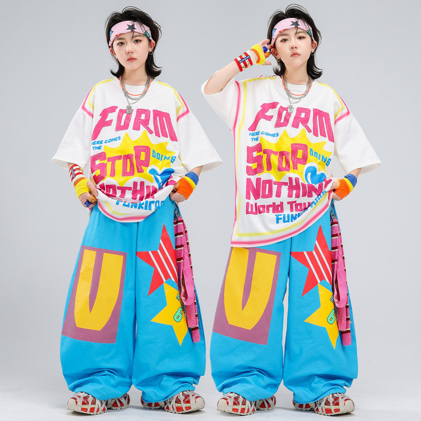 少儿街舞套装嘻哈儿童潮服多巴胺