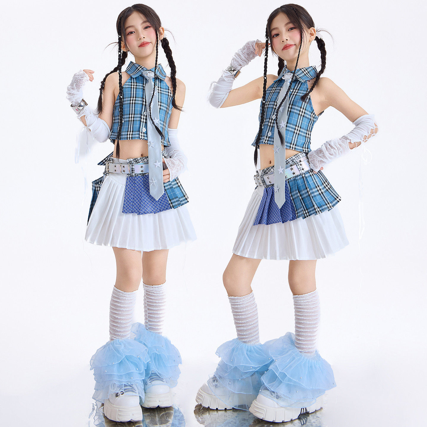 儿童服装爵士舞jazz背心套装六一表演服女童舞蹈练功服走秀街舞服